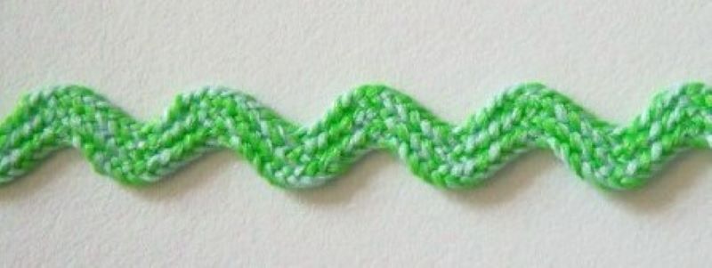 Lime/White 1/4" Rick Rack