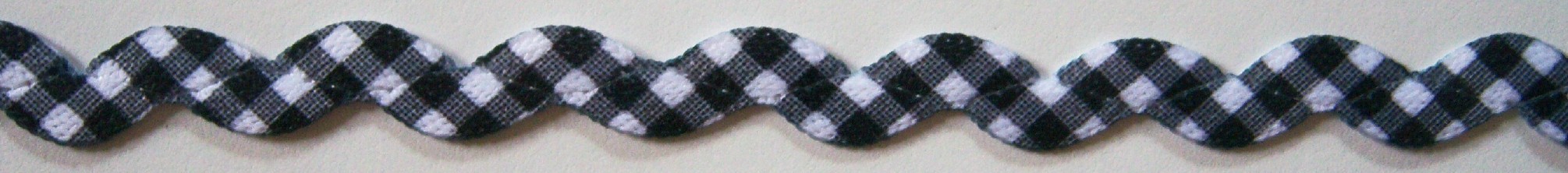 Black/White Check 3/8" Rick Rack