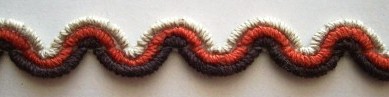 Red/Copen/Black 3/8" Wavy Braid