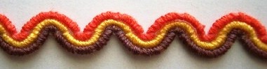 Orange/Gold/Brown 3/8" Wavy Braid