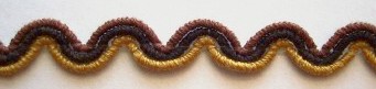 Gold/Seal Brown/Cocoa 3/8" Wavy Braid
