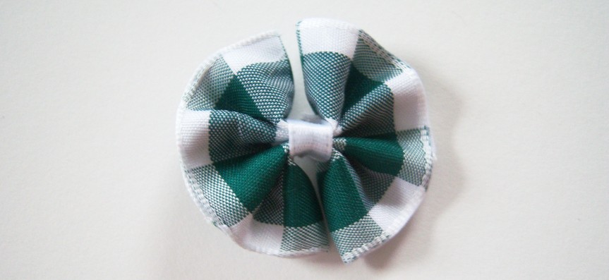 Green/White Plaid Taffeta 1 1/2" Bow
