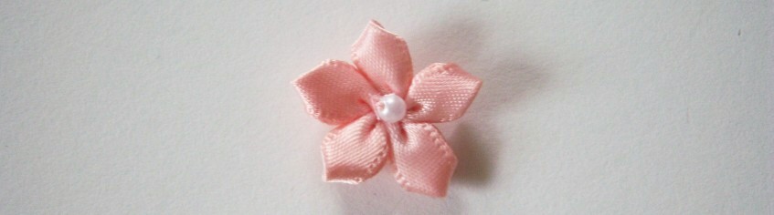 Peach Satin/Pearl 7/8" Flower
