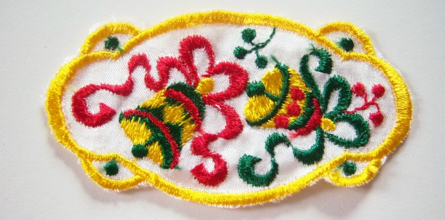 White Satin Bells Sew On Applique