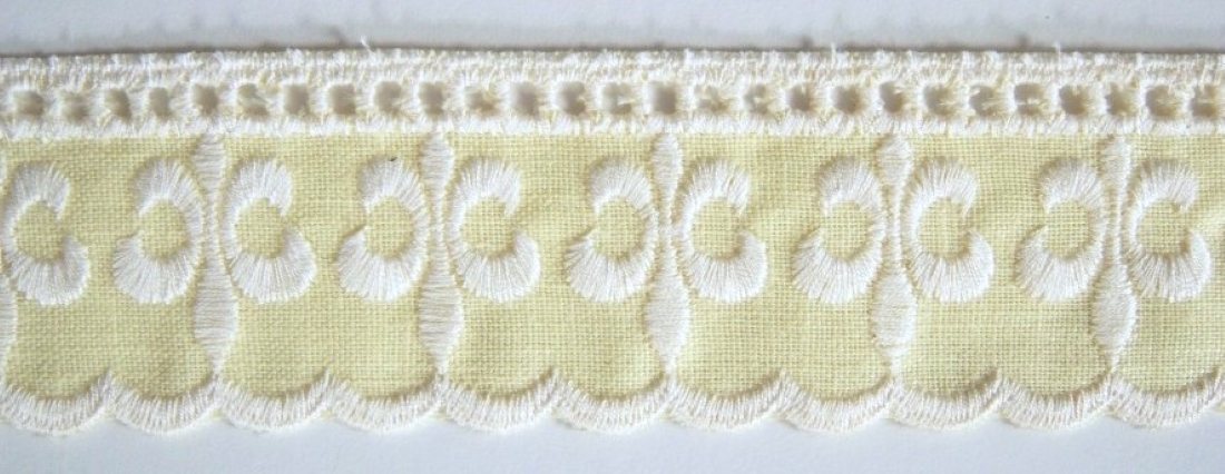 Maize/White Embroidered 2" Linen