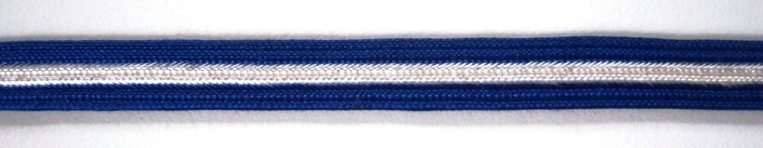 Royal/White 3/8" Middy Braid