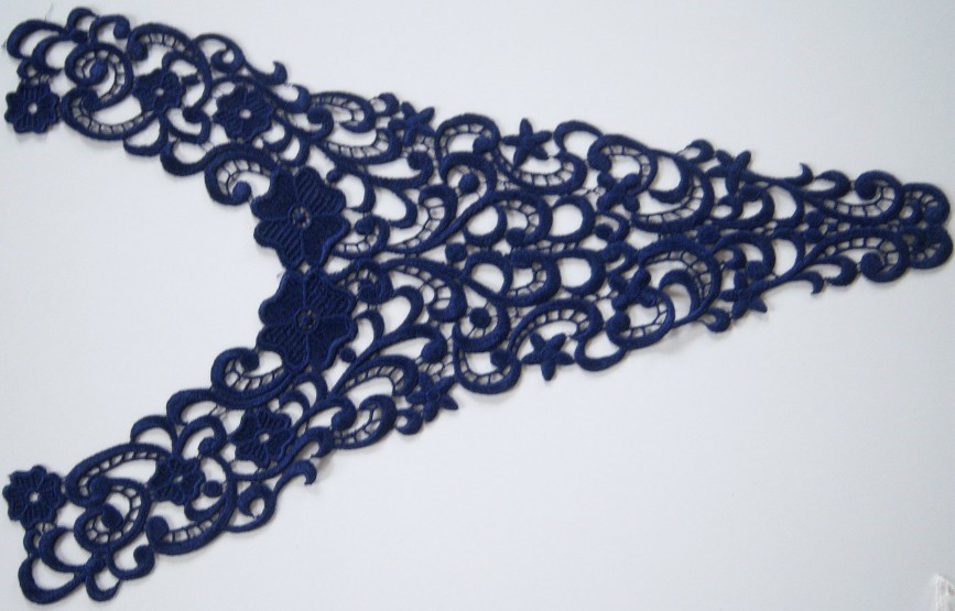 Light Navy Rayon Venise Lace Yoke