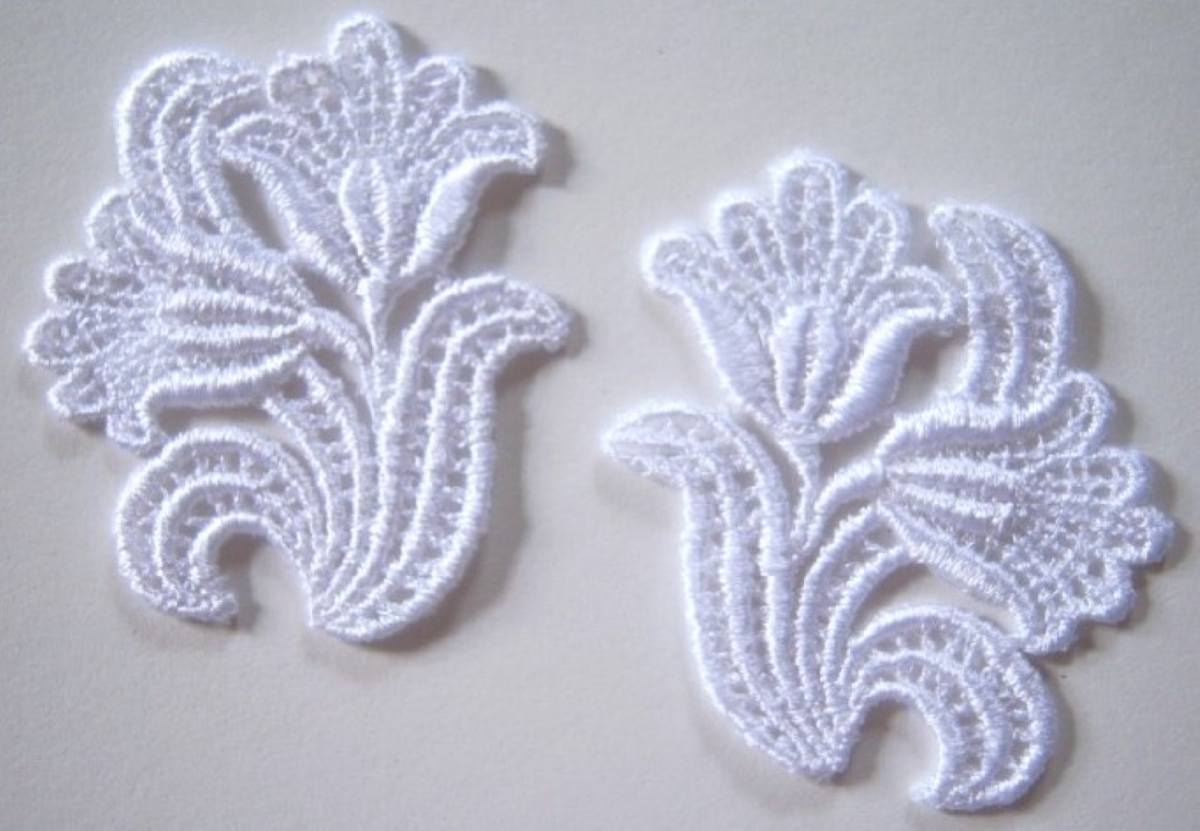 White Flowers Venice Lace Pair