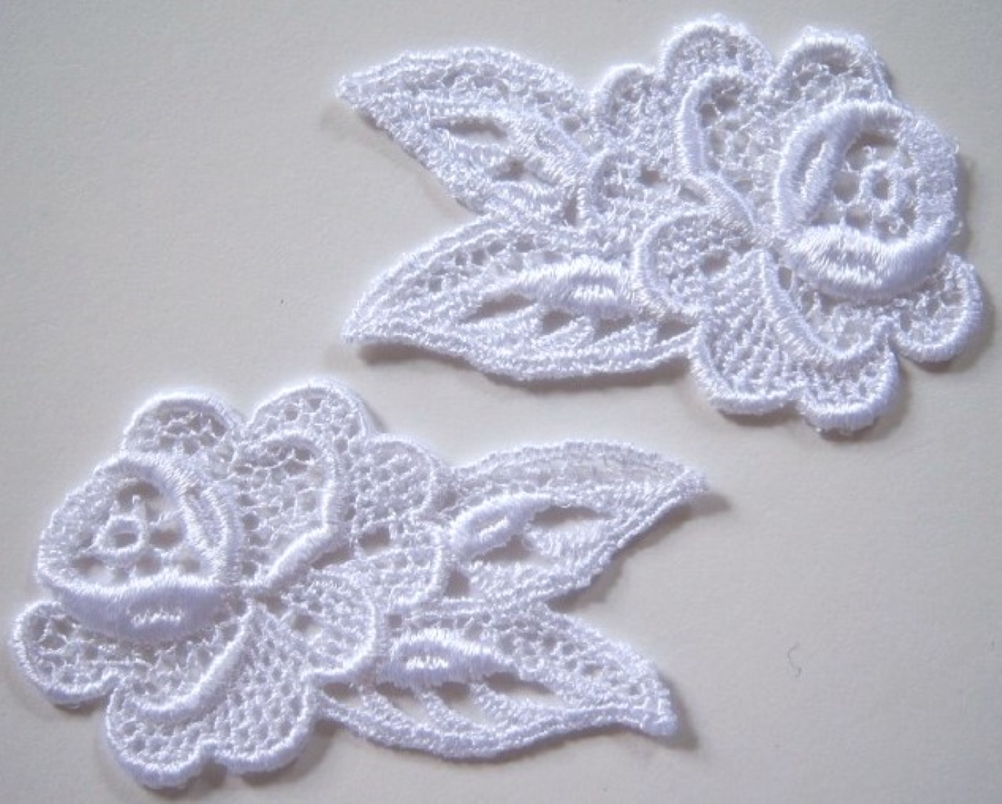 White Roses Venice Lace Pair