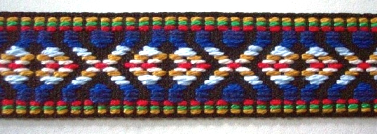 Black/Royal Cotton 1" Webbing