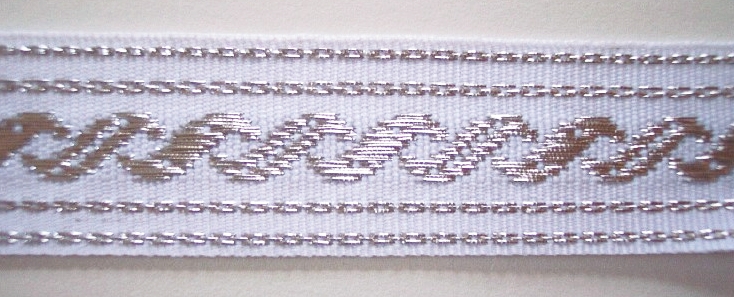 White/Silver Metallic 1" Webbing