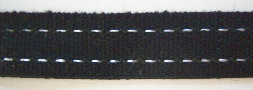 Black/White Braid 5/8" Webbing