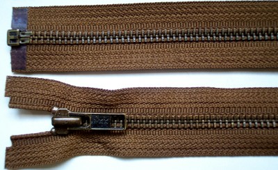 Walnut YKK 21" Metal Separating Zipper