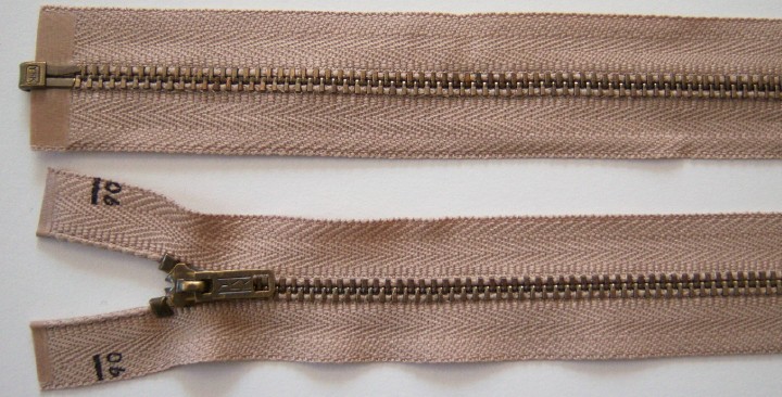 Nude YKK 90" Aluminum Separating Zipper