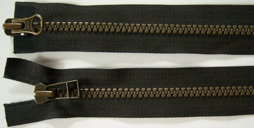 Cavern Green YKK 24" Vislon Separating Parka Zipper