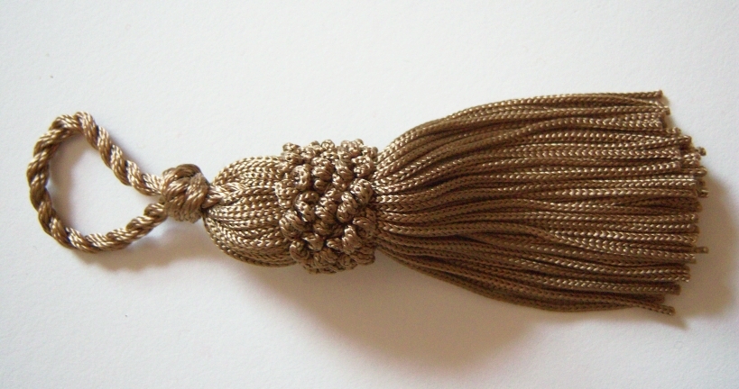 Conso Taupe 3" Braid Top Tassel
