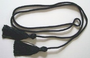 Black 3 1/2" Tassle 52" Chair Tie