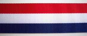 Red/White/Royal 1 3/8" Grosgrain Ribbon