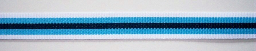 White/Blue/Navy 5/8" Grosgrain Ribbon